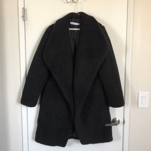 Black teddy bear oversized coat
